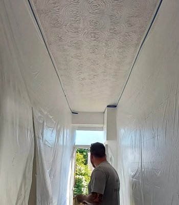 Corridor during plastering