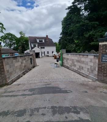 Driveway entrance before rendering