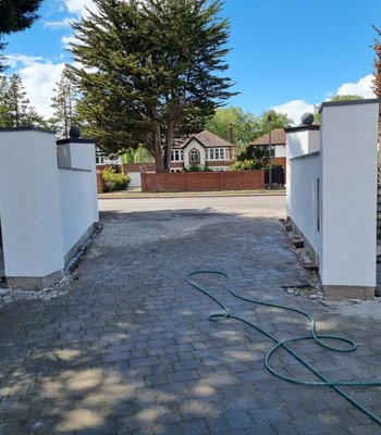 Rendered driveway entrance