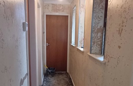 The same hallway before work started