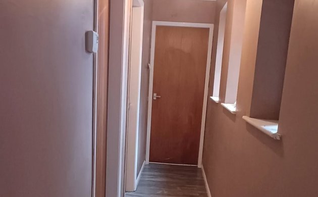 Hallway after plastering