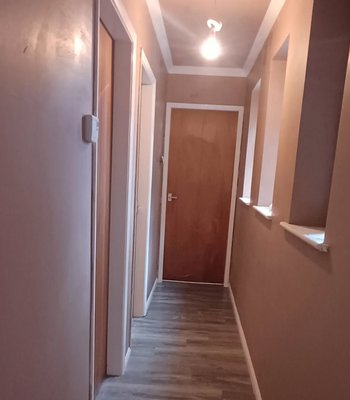 Hallway after plastering
