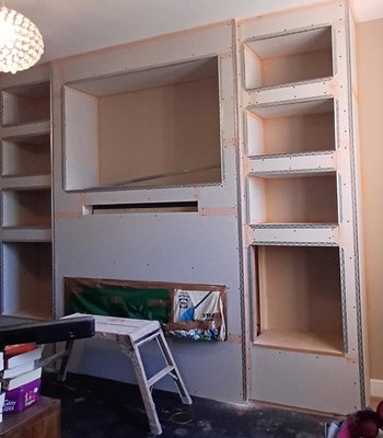 Media wall before plastering