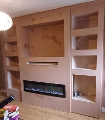Media wall after plastering